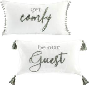 img 4 attached to 💤 AuldHome Set of 2 Guest Room Lumbar Pillow Covers, 12x20 Inch; Throw Pillow Cloth Covers for Guest Room