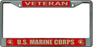 marine corps veteran chrome license logo