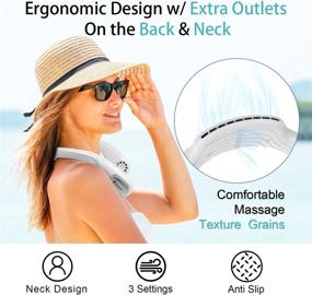 img 2 attached to Stay Cool Anywhere with the 2021 Portable Neck Fan - Rechargeable, Lightweight & Hands-Free!