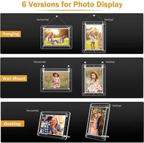 img 2 attached to 🖼️ Mixoo 4x6 Picture Frame - Versatile Acrylic Glass Photo Frame featuring Customizable Design and 6 Display Options for Desktop/Wall Mount/Hanging Display in Horizontal or Vertical Orientation