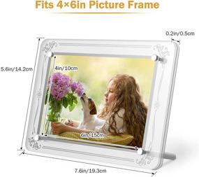 img 1 attached to 🖼️ Mixoo 4x6 Picture Frame - Versatile Acrylic Glass Photo Frame featuring Customizable Design and 6 Display Options for Desktop/Wall Mount/Hanging Display in Horizontal or Vertical Orientation