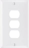 🔲 legrand - pass & seymour k3w plastic despard wall plate: 3 horizontal openings, white логотип