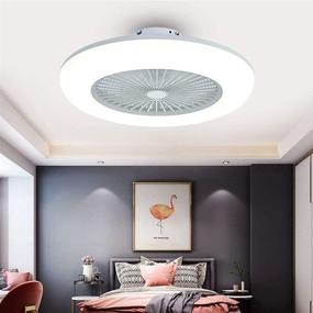 img 3 attached to 🔆 Modern LED Semi Flush Mount Light Fandelier with Remote Control - 22 Inch Ceiling Fan, Acrylic Blades, 3 Colors 3 Speeds, 36W, Enclosed Fan, Quiet Motor - Ideal for Home Living Room, White