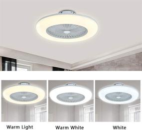 img 2 attached to 🔆 Modern LED Semi Flush Mount Light Fandelier with Remote Control - 22 Inch Ceiling Fan, Acrylic Blades, 3 Colors 3 Speeds, 36W, Enclosed Fan, Quiet Motor - Ideal for Home Living Room, White