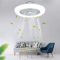 🔆 modern led semi flush mount light fandelier with remote control - 22 inch ceiling fan, acrylic blades, 3 colors 3 speeds, 36w, enclosed fan, quiet motor - ideal for home living room, white логотип