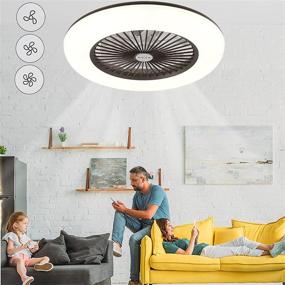 img 1 attached to 🔆 Modern LED Semi Flush Mount Light Fandelier with Remote Control - 22 Inch Ceiling Fan, Acrylic Blades, 3 Colors 3 Speeds, 36W, Enclosed Fan, Quiet Motor - Ideal for Home Living Room, White