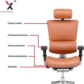 img 2 attached to X-Chair X4 High End Executive Chair, Brown Brisa - Ultimate Ergonomic Office Seat with Unmatched Lower Back Support, Floating Recline, and Stunning Aesthetic - Adjustable and Perfect for Office or Boardroom