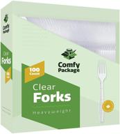 🍴 [bulk pack] durable transparent plastic forks - ideal for events and parties! logo