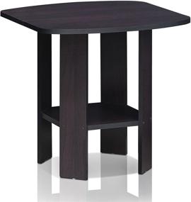 img 2 attached to 🌑 Minimalistic Dark Walnut End/Side Table - FURINNO Simple Design, 1-Pack