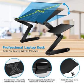 img 1 attached to 🖥️ Ultimate Adjustable Laptop Stand for Bed & Sofa - Moclever Portable Standing Desk: Ideal for Office, Desk, Home, Travel Use