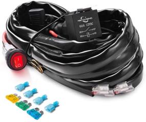 img 4 attached to MICTUNING HD+ 12 Gauge LED Light Bar Wiring Harness Kit: Waterproof Switch, 60Amp Relay, 3 Free Fuse (2 Lead)