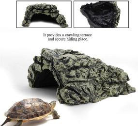 img 1 attached to 🐠 TOPINCN Fish Hiding Cave Aquarium | High Simulation Turtle Reptile Basking Hide Habitat | Tank Decoration Ornament