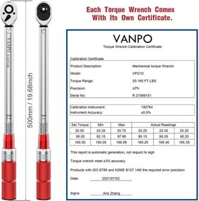 img 3 attached to 🔧 VANPO 1/2-Inch Drive Click Torque Wrench, 25~165 Foot-Pound/34~224.4 Newton-Meter, Dual-Direction Adjustable Torque Wrench with Quick Release Reversible Head, Maintenance Kit Tools for Automobiles/Motorbikes
