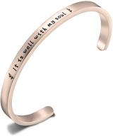 🙏 feelmem it is well with my soul cuff bracelet: inspiring faith jewelry for christians, women, teens, and boys logo