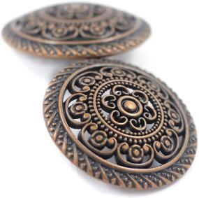 img 1 attached to Metal Lacework Filigree Metal Shank Buttons - Set of 8, 30mm Size, Antique Copper Finish