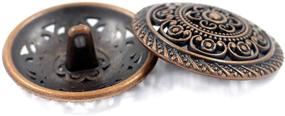 img 2 attached to Metal Lacework Filigree Metal Shank Buttons - Set of 8, 30mm Size, Antique Copper Finish