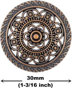 img 3 attached to Metal Lacework Filigree Metal Shank Buttons - Set of 8, 30mm Size, Antique Copper Finish