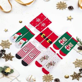 img 3 attached to Winter Must-Have: Boys & 🧦 Girls Thermal Crew Socks, Christmas Edition (3-Pack)