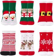 winter must-have: boys & 🧦 girls thermal crew socks, christmas edition (3-pack) logo