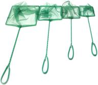 🐠 green pack of 4 sobaken pivby aquarium net - fine mesh nylon fish catch nets with plastic handle logo