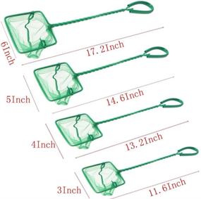 img 3 attached to 🐠 Green Pack of 4 SOBAKEN PIVBY Aquarium Net - Fine Mesh Nylon Fish Catch Nets with Plastic Handle
