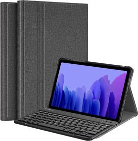 img 4 attached to Fintie Keyboard Case for Samsung Galaxy Tab A7 10.4 2020 Model (SM-T500/T505/T507): Slim & Lightweight Stand Cover with Bluetooth Keyboard – Gray