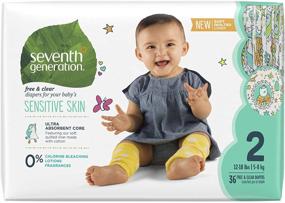 img 4 attached to Seventh Generation Baby Diapers: Gentle on Sensitive Skin, Cute Animal Prints- Size 2 (36 Count)