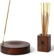 🔥 premium incense holder set for sticks - modern design burner with storage and do not disturb hanger | creates a calming atmosphere at home and office | woozme incense holder логотип