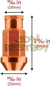 img 1 attached to JDMBESTBOY Orange M12x1.25 Short 50mm Lug Nuts - 20 PCS, Tuner Open End, Aluminum Wheels Rims Cap WN01