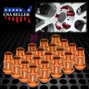 img 3 attached to JDMBESTBOY Orange M12x1.25 Short 50mm Lug Nuts - 20 PCS, Tuner Open End, Aluminum Wheels Rims Cap WN01