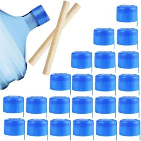 img 4 attached to 🍶 Wpxmer 40 Pack Non Spill Cap, Anti Splash Bottle Caps with 2 Crowbars, Water Bottle Caps for 55mm 3 and 5 Gallon Water Jug