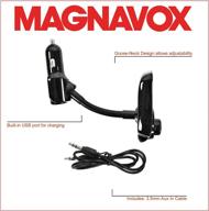 enhanced connectivity: magnavox mma3336 car fm transmitter with bluetooth, caller id, lcd display, and aux port – black logo