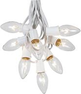 🎄 c9 clear christmas string light set - outdoor christmas light string - wedding & patio lighting - 25ft white wire logo