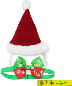img 3 attached to 🏻 Wiz BBQT Christmas Pet Accessories: Adorable Cat Dog Santa Hat & Bow Tie Collar, Perfect for Cats, Kittens, Puppies & Small Pets - Red and White