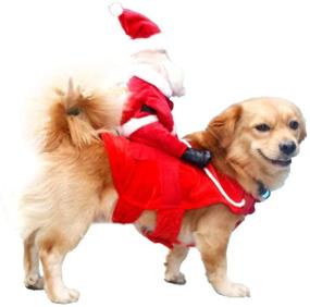 img 4 attached to 🐶 Delifur Dog Christmas Costume - Santa Claus Outfit with Reindeer Antlers Headband - Santa Suit for Dogs