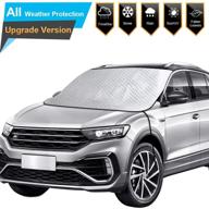 ❄️ winter car windshield snow ice cover - thicker 4 layers snow protection shield, large size ideal for small cars, standard pickups, and suvs logo