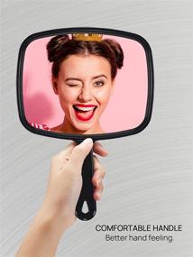 img 3 attached to 🪞 OMIRO Handheld Mirror with Handle, Black, 6.6"W x 9.3"L