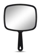 🪞 omiro handheld mirror with handle, black, 6.6"w x 9.3"l logo