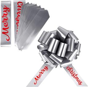 img 3 attached to 🎁 20-Inch Silver Merry Christmas Car Bow with 20-Foot Car Ribbon - Perfect for Christmas Party Car Decorations!