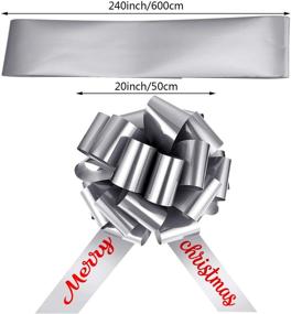 img 1 attached to 🎁 20-Inch Silver Merry Christmas Car Bow with 20-Foot Car Ribbon - Perfect for Christmas Party Car Decorations!