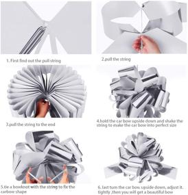 img 2 attached to 🎁 20-Inch Silver Merry Christmas Car Bow with 20-Foot Car Ribbon - Perfect for Christmas Party Car Decorations!