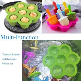 img 3 attached to 🍦 Mity Rain 2 Pack Silicone Popsicles Molds: 7-cavity Mini DIY Ice Pop Mold With Stick, Drip-guards, Non-Stick Cakesicles Molds – Perfect for Egg Bites, Ice Cream, Baby Food Storage Container