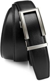 img 2 attached to Men's Leather Dress Belt with Automatic Buckle - Convenient Ratchet Design for Easy Adjustments and Stylish Accessories