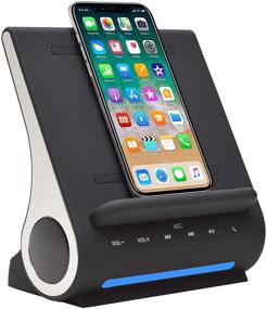 img 4 attached to 🔋 Azpen Dockall D100: Wireless Charger, Bluetooth Premium Speakers & Docking Station with Built-in Mic - 3 in 1 Station for iPhone and Samsung Phone