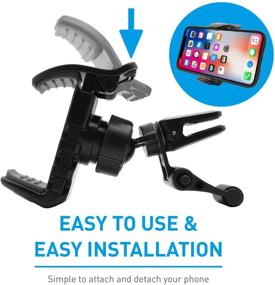 img 2 attached to Macally Universal Car Vent Phone Mount - Clip Cell Phone Holder for Car, Air Vent Mount - Easy Clamp Cradle for All Apple iPhone Android Smartphones, and More