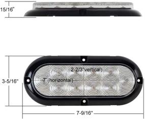 img 1 attached to 🚦 Partsam 4Pcs 6 Inch Oval LED Trailer Tail Lights Kit - 10 LEDs Waterproof 12V Sealed Flange Mount for RV Trucks - Stop Brake Turn Reverse Back Up Lights - Surface Mount (2 Red + 2 White)