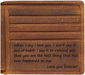 img 4 attached to 💼 Personalized Men's Wallets for Anniversaries, Valentine's Day, and Men's Accessories – Card Cases, Money Organizers+