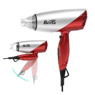 💨 1875w lightweight hair dryer: dual voltage for home and travel, folding handle compact design, tourmaline ceramic dc motor, concentrator included logo