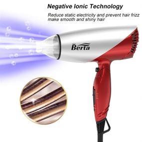 img 1 attached to 💨 1875W Lightweight Hair Dryer: Dual Voltage for Home and Travel, Folding Handle Compact Design, Tourmaline Ceramic DC Motor, Concentrator Included