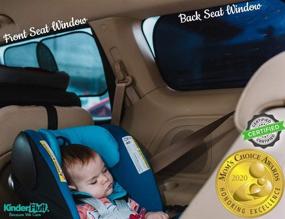 img 3 attached to 🌞 Kinder Fluff Car Window Sunshades (4X) - The Most Effective Certified Sunshade for Blocking 99.79% UVA & 99.95% UVB - Winner of Mom's Choice Gold Award 120GSM & 15S Static Film Sun Shades for Optimum UV Protection